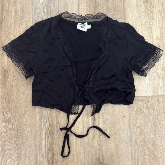 Princess Polly Black Lace Detail Top - Picture 1 of 3